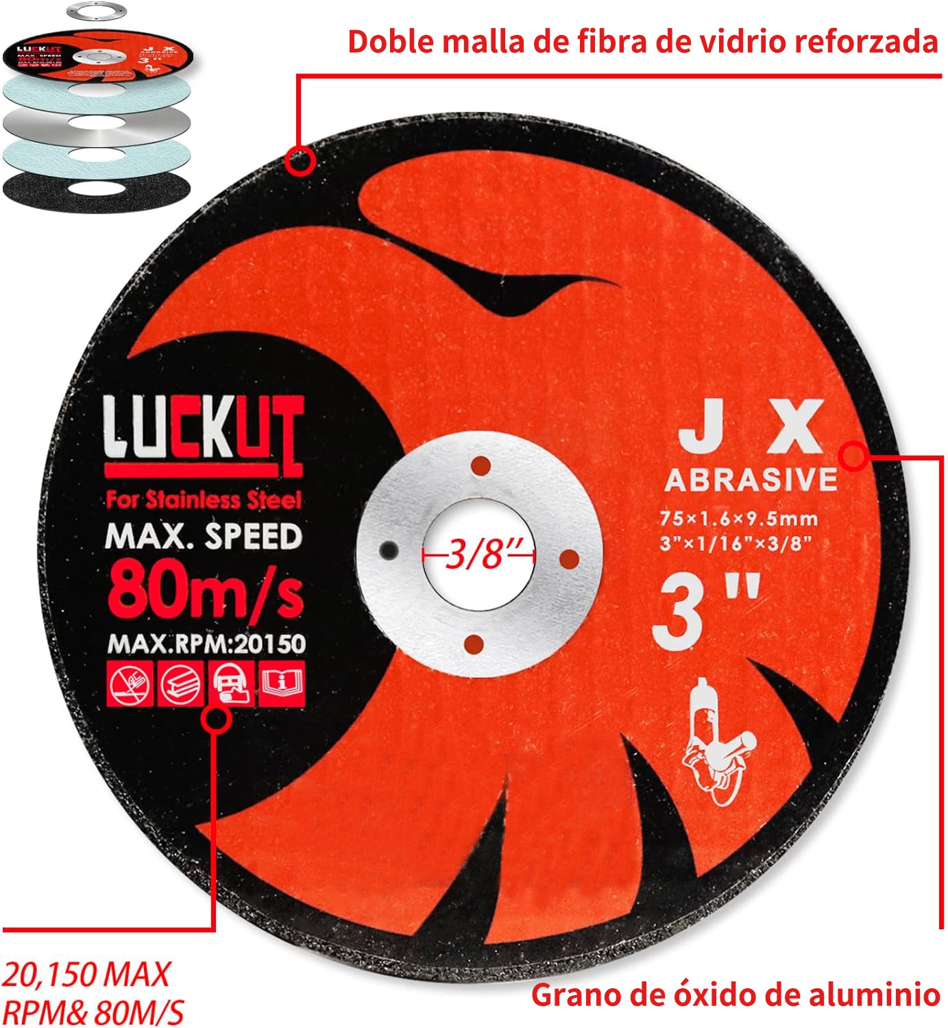 4.5inch - Stainless Steel Cutting Wheels Cut Off Disc (4-1/2 x 3/64 x 7/8 inch), 50 Pack