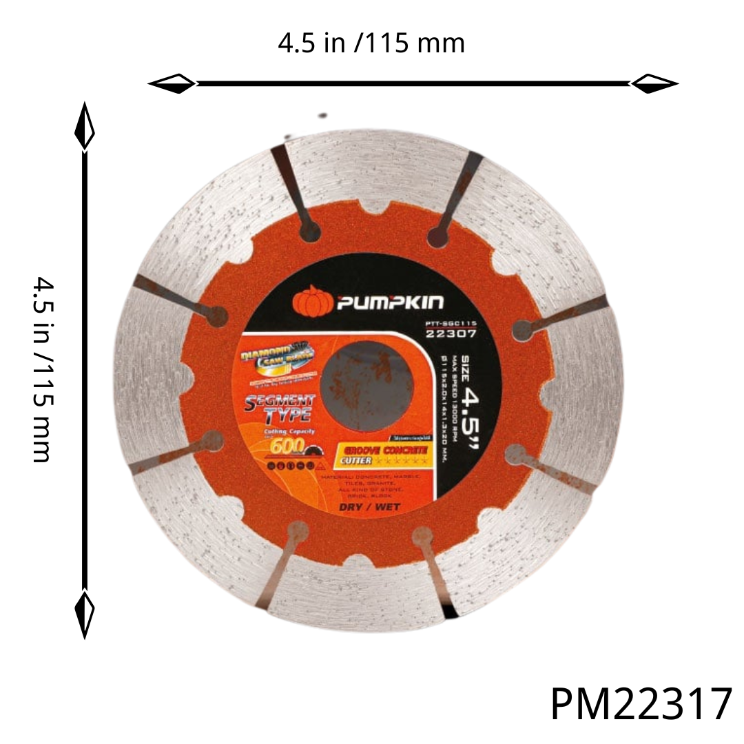 4.5“ PM22314 PM22317 PM22311 GENERAL USE SEGMENT DIAMOND CUTTING DISC 105x20(16)mm PM22305
