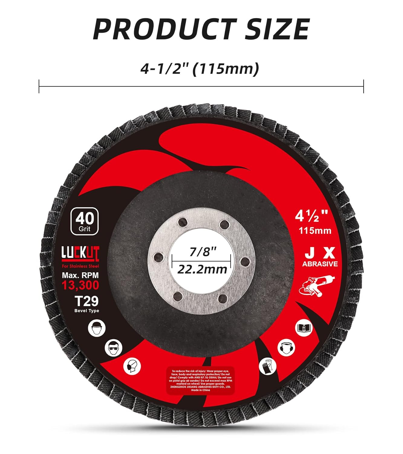 4.5" Flap Disc Lamina 4-1/2'' Grit 40 60 80 120 4-1/2 Inch Flap Disc Sanding Wheel (Grit 40 60 80 120) 4.5" x 1/4" x 7/8" Aluminum Oxide Abrasive Wheels and Discs for Angle Grinder, 20 Pack