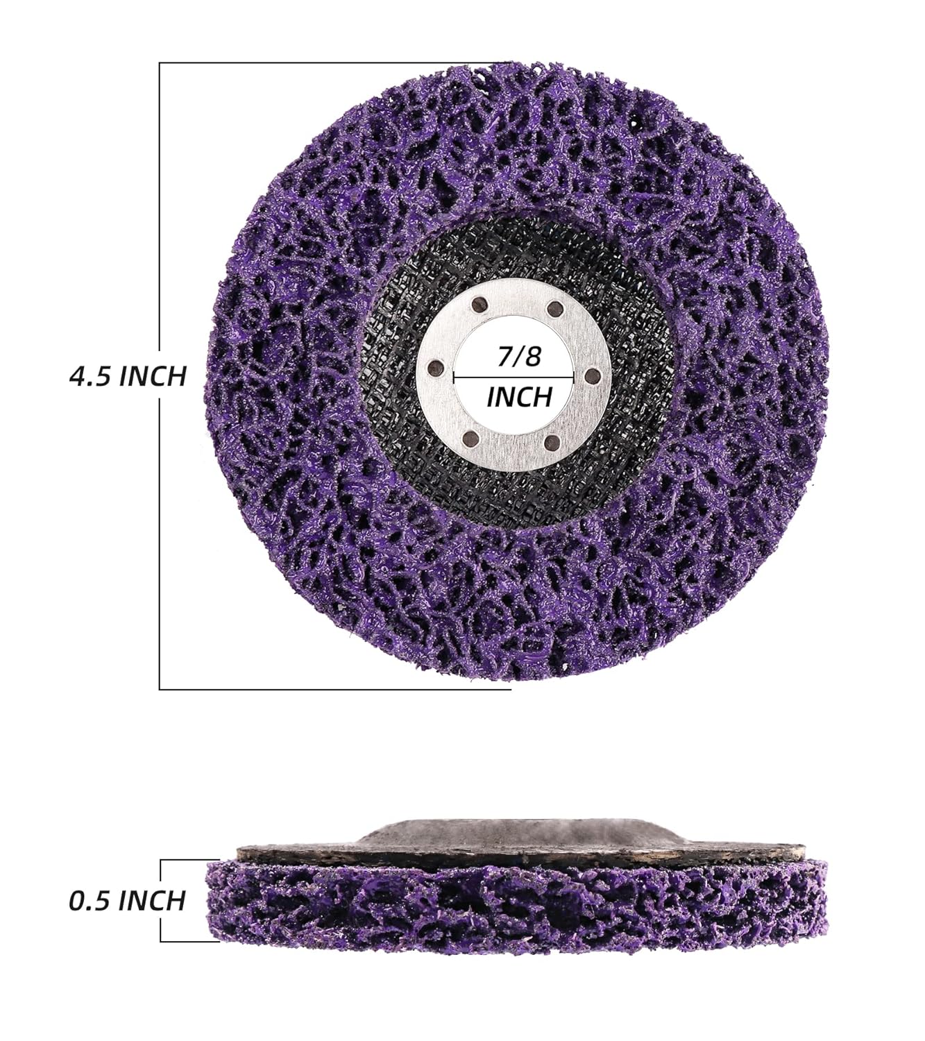 LUCKUT 4.5 inch x 7/8 inch Grinding Disc Stripping Wheel for Cleaning and Removing Rust Coated Paint Oxidation Welds for Angle Grinder, 5 Pack 