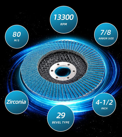 4.5" Flap Disc Lamina 4-1/2'' Grit 40 60 80 120 4-1/2 Inch Flap Disc Sanding Wheel (Grit 40 60 80 120) 4.5" x 1/4" x 7/8" Aluminum Oxide Abrasive Wheels and Discs for Angle Grinder, 20 Pack