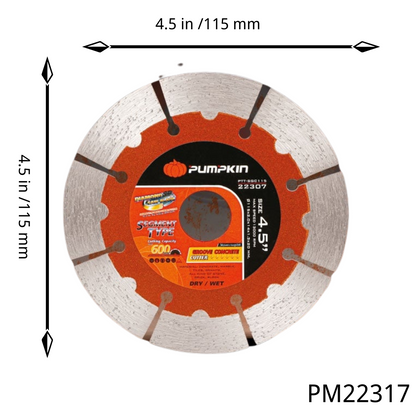 PUMPKIN TOOLS GENERAL USE TURBO DIAMOND  CUTTING DISC 110x20(16)mm PM22311  PM23116