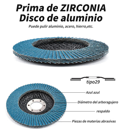 4.5"Disco Flap Lamina 4-1/2'' Grano 40 60 80 120  Rueda de lijado de disco con solapa de 4-1/2 pulgadas (grano 40 60 80 120) Ruedas y discos abrasivos de 4.5 pulgadas x 1/4 pulgadas x 7/8 pulgadas de óxido de aluminio para amoladora angular, paquete de 20