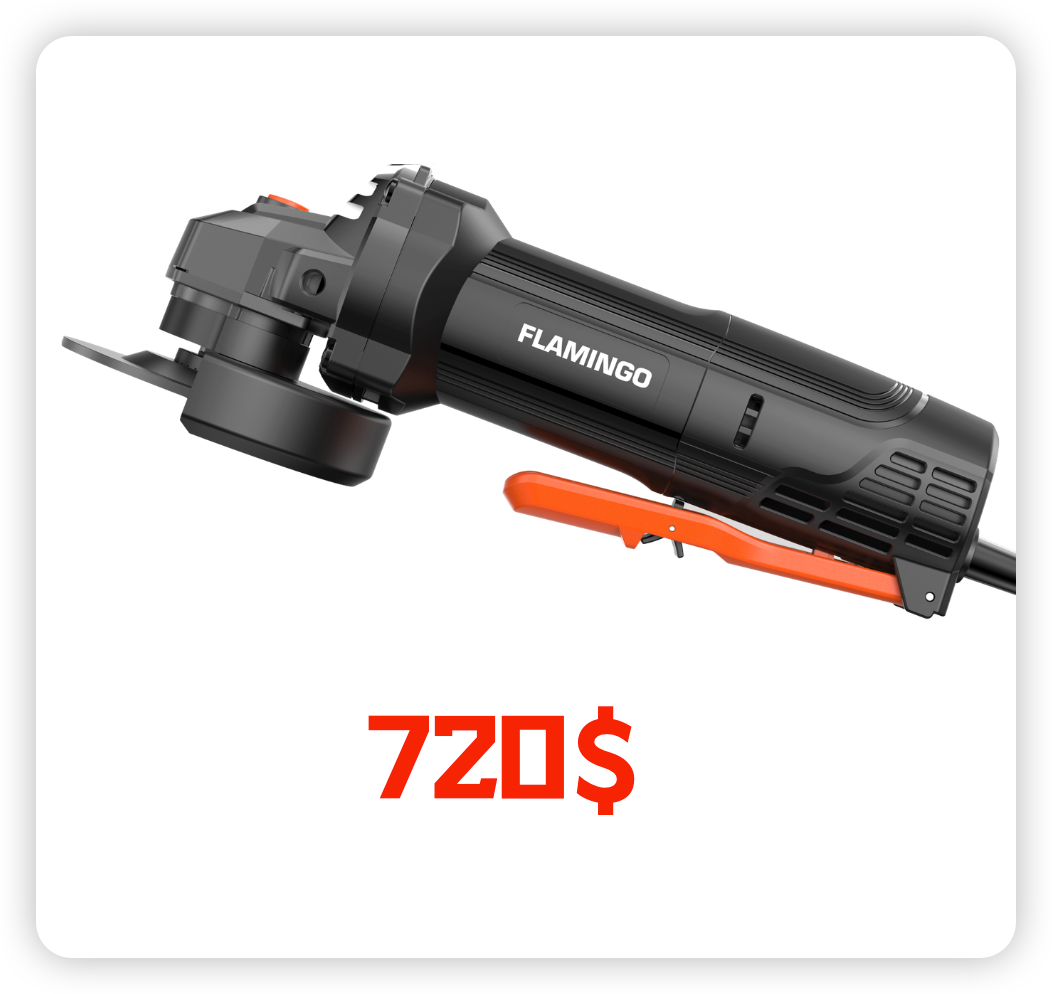 Esmeriladora Angular 900w Cambio Rápido Sin Herramientas 4 ½ FLAMINGO